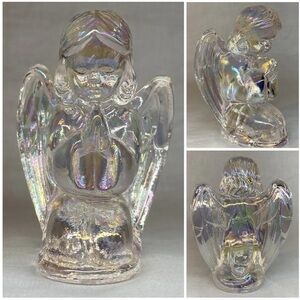 Vintage Mosser Art Crystal Carnival Glass Praying Angel